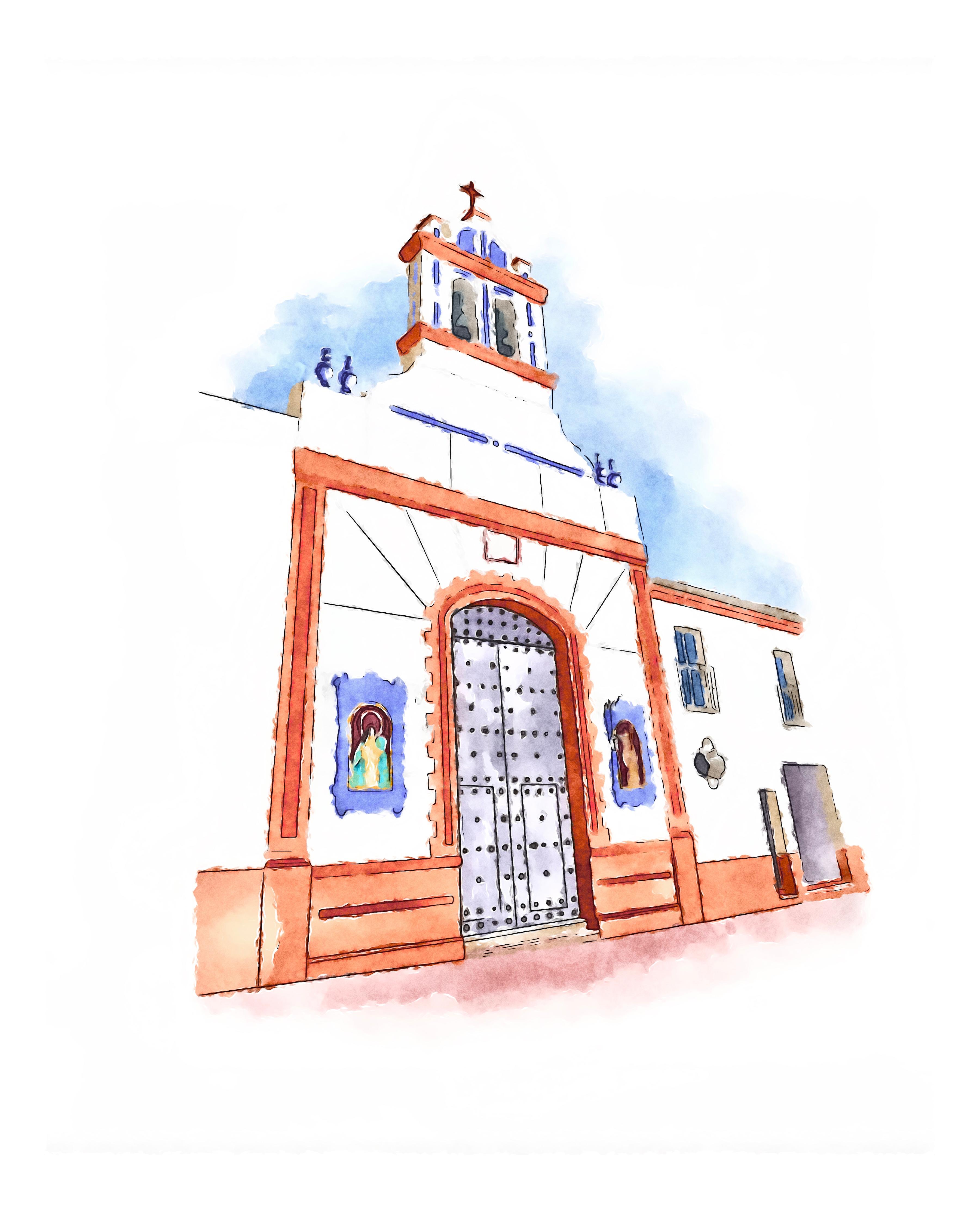 Acuarela de la iglesia de la Inmaculada Concepción